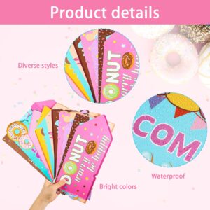 Jetec 20 Pieces Donut Party Directional Signs Donut Welcome Sign Donut Party Yard Sign Outdoor Lawn Decoration for Donut Party Decoration Supplies