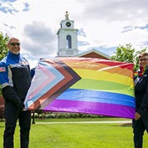 Progress Pride Rainbow Flag 3x5 ft LGBTQ Gay Pride Flags All Inlcusive Progressive Bisexual Non Binary Lesbian Transgender Flag Indoor Outdoor Wall