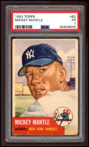 1953 topps # 82 mickey mantle new york yankees (baseball card) psa psa 1.00 yankees