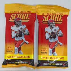 Pair 2021 Score NFL Football 40-Card Jumbo Fat Value Packs (80 Cards Total)