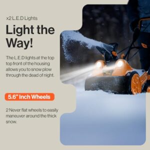 SuperHandy Electric Snow Thrower Walk-Behind Blower Corded AC 120V 15A 18 x 10 Inch Clearing Path 25 Feet Throwing Distance 720 lbs/Min LED Headlights for Driveway Walking Path Yards