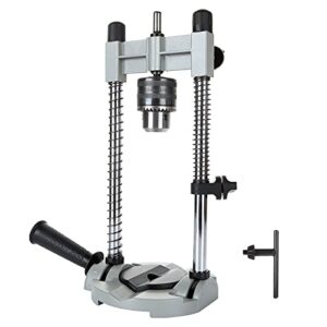 acrux7 multi-angle drill guide with chuck, drill press stand, adjustable angle drill holder guide, stand drill guide attachment for 1/4 in and 3/8 in drills