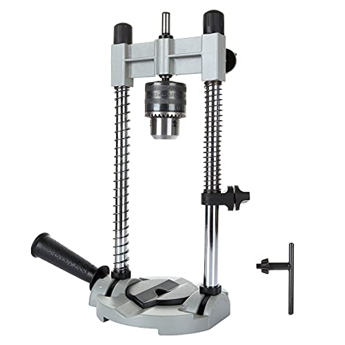 Acrux7 Multi-Angle Drill Guide with Chuck, Drill Press Stand, Adjustable Angle Drill Holder Guide, Stand Drill Guide Attachment for 1/4 In and 3/8 In Drills