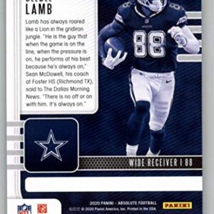 2020 Panini Absolute #115 CeeDee Lamb RC Rookie Dallas Cowboys NFL Football Trading Card