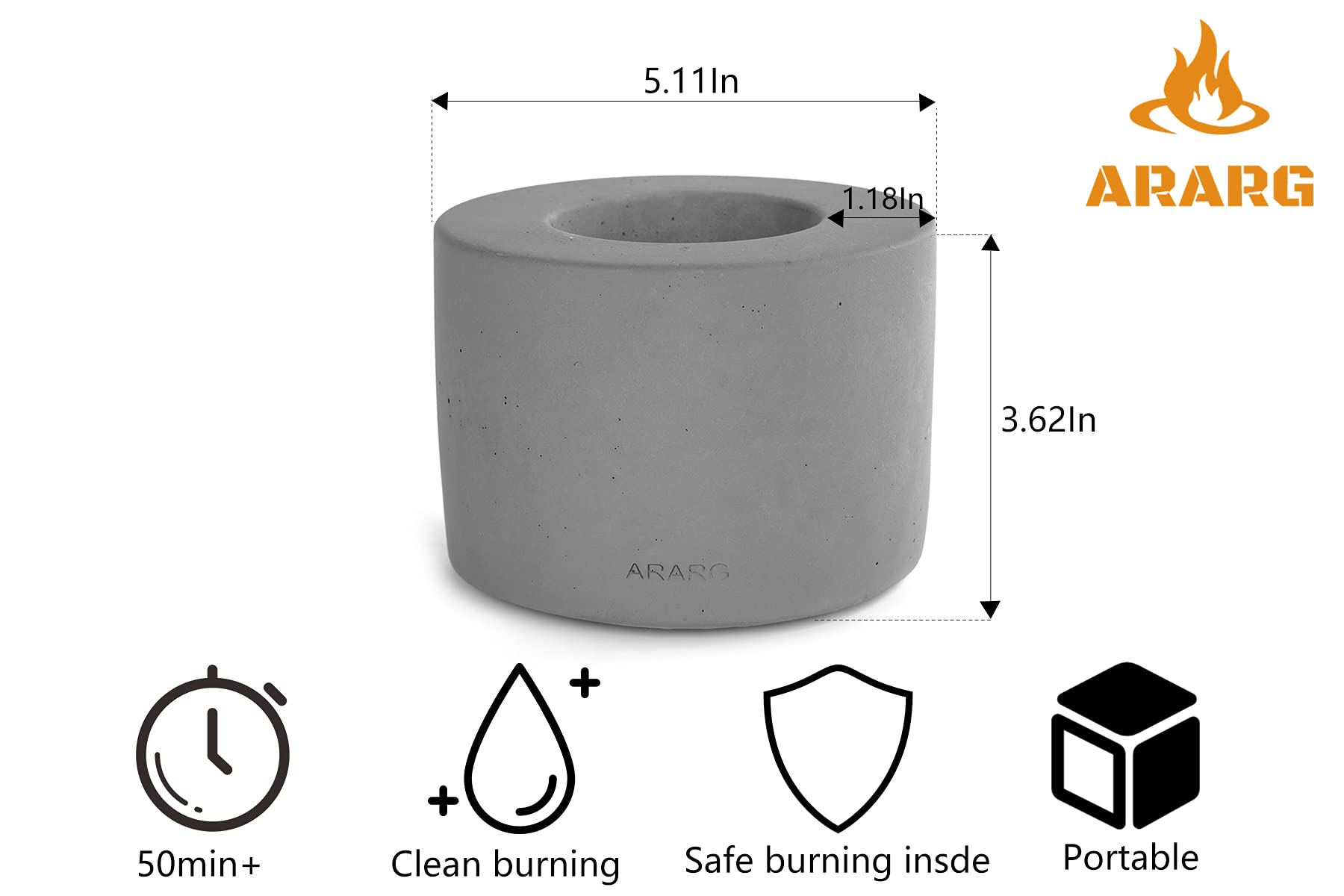 Ararg Tabletop Fire Pit Smores Maker Tabletop Fireplace Smokeless Fire Pit Personal Firepit Indoor Fireplace Isopropyl Alcohol Ethanol Fire Pit Bowl Mini Fireplace House Warming Gift