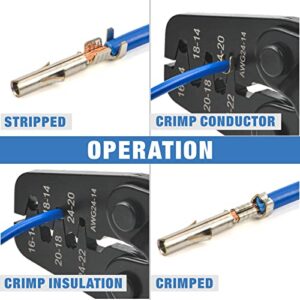 iCrimp IWC-1424A Crimping Tools for Deutsch DT Series Stamped & Formed Contact, Open Barrel Terminal Crimping Tool, AWG14 to AWG24 Wire Crimper