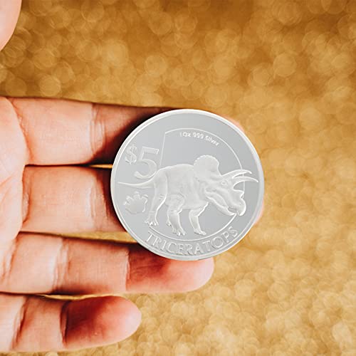 TOYANDONA 2pcs Dinosaur Commemorative Coins Embossed Dinosaur Challenge Coin Commemorative Coins Triceratops