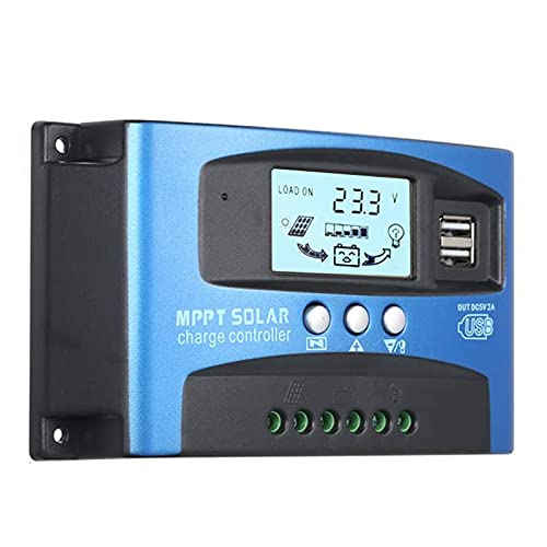 100A MPPT 36V/48V/60V Solar Charge Controller with LCD Display, Multiple Load Control Modes Dual USB MPPT Multi-Function LCD Displays Solar Charge Controller