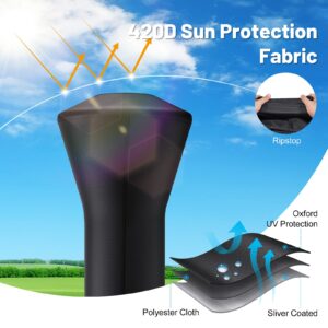 BROSYDA Patio Heater Covers with Zipper and Storage Bag for Outdoor Heaters, Waterproof, Snow-Resistant, Dust-Proof Covers for Propane Patio Heater, Black (89'' Height x 33" Dome x 19" Base)