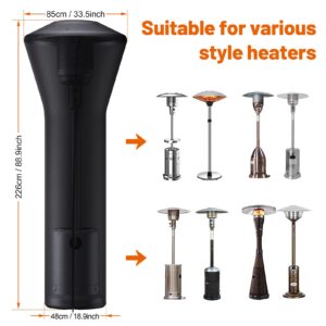 BROSYDA Patio Heater Covers with Zipper and Storage Bag for Outdoor Heaters, Waterproof, Snow-Resistant, Dust-Proof Covers for Propane Patio Heater, Black (89'' Height x 33" Dome x 19" Base)