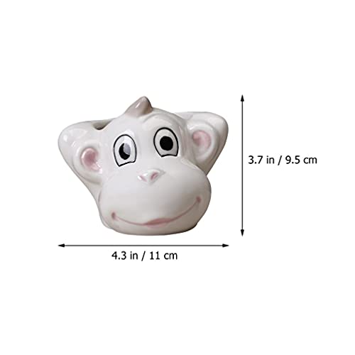 Yardwe Mini Planter 1pc Cartoon Animal Vase Small Planter Pots Succulent Plant Pots Cute Animal Planter Garden Planters Animal Pots Pottery Flower Pots s Modern Ceramics White Clay