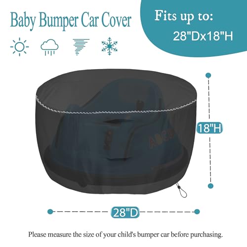 YUYAKACover Electric Ride On Bumper Car Cover,Kids Bumping Toy Gifts Cars Cover,Waterproof Toy Cover for Toddler Bumper Car Outdoor 28"D x 18"H,Black