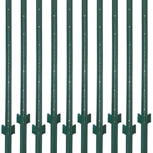 VASGOR 5 Feet Sturdy Duty Metal Fence Post – Garden U Post for Fencing - 10 Pack