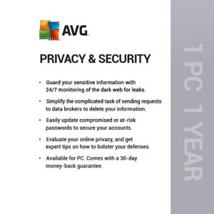 AVG BreachGuard 2021 | Online Privacy and Security | 1 PC, 1 Year [Download]