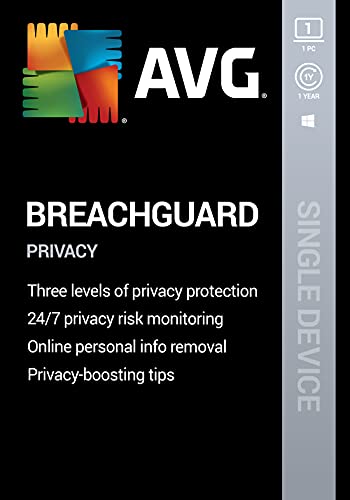 AVG BreachGuard 2021 | Online Privacy and Security | 1 PC, 1 Year [Download]