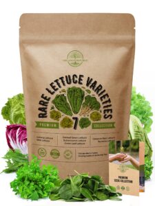 organo republic 7 lettuce seeds variety pack - non-gmo heirloom for lettuce hydroponic, aerogarden, indoor & outdoors. 3800+ seeds: bibb, romaine, iceberg, green oakleaf, red leaf lettuce