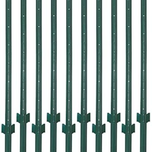 VASGOR 6 Feet Sturdy Duty Metal Fence Post – Garden U Post for Fencing - 10 Pack