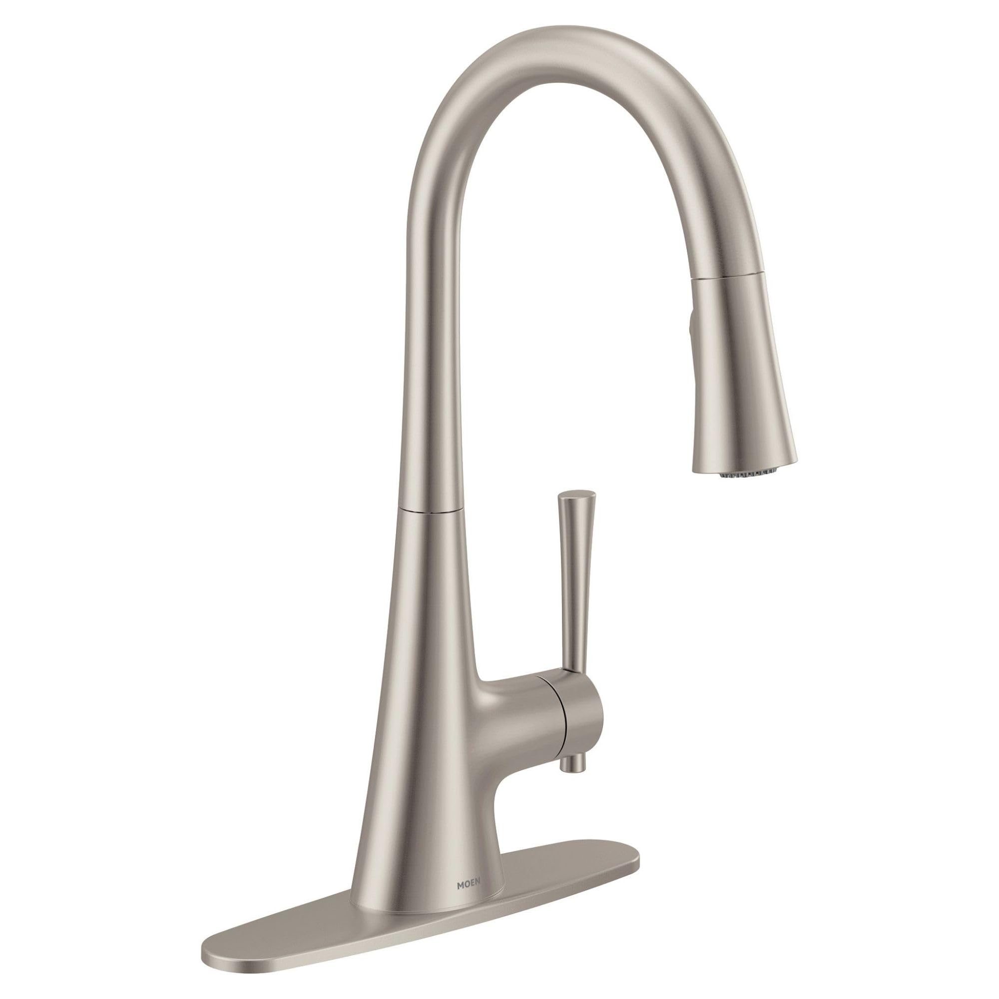 Moen 9126SRS Kurv Collection One-Handle Pulldown Kitchen Faucet Featuring Power Boost and Reflex, Spot Resist Stainless