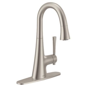 Moen 6126SRS Kurv Collection One-Handle Pulldown Bar Faucet with Power Clean Featuring Reflex, Stainless