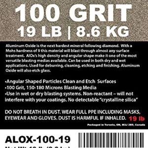 #100 Aluminum Oxide - 19 LBS - Medium Sand Blasting Abrasive Media for Blasting Cabinet and Blasting Guns.