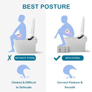 Foldable Toilet Stool, 7 inches Healthy Squatting Posture Poop Stool with Anti-Slip Feet by CHEAGO, Portable Travel Foot Stool for Toilet, Unique Folding Design Compact&Wide footrest (Cloud Grey)