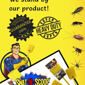 Swat-N-Scoop Heavy Duty Fly Swatter and Spider Catcher and Release (Pack of 3). Insect Fly Catchers for Inside Home. House Fly Killer or Humane Bug Catcher with Built in Insect Scoop.