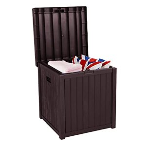 homvent 51 gallon outside storage box deck boxes outdoor waterproof storage container for patio cushions,patio furniture, garden tools and pool toys all weather using (brown)