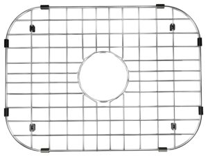 alonsoo sink grid and sink rack protectors, stainless steel 18-1/8" l x 13-3/8" sink grids for bottom of kitchen sink drain with corner radius, stainless steel