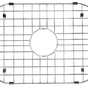 Alonsoo Sink Grid and Sink Rack Protectors, Stainless Steel 18-1/8" L x 13-3/8" Sink Grids for Bottom of Kitchen Sink Drain with Corner Radius, Stainless Steel