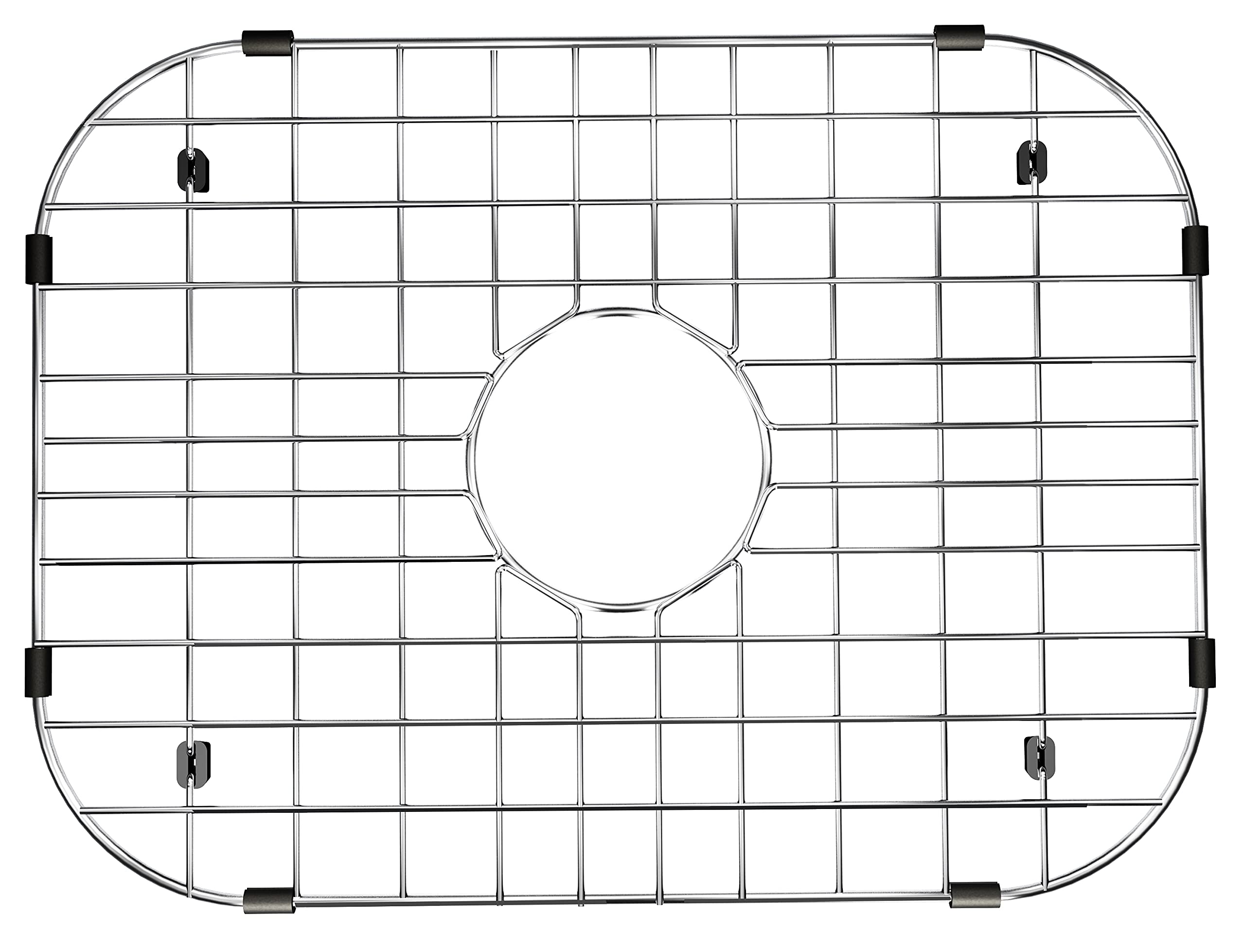 Alonsoo Sink Grid and Sink Rack Protectors, Stainless Steel 18-1/8" L x 13-3/8" Sink Grids for Bottom of Kitchen Sink Drain with Corner Radius, Stainless Steel