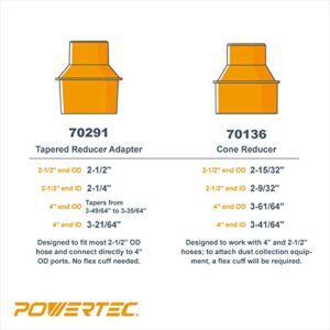 POWERTEC 70136-P2 4-Inch Hose to 2-1/2 Inch Hose Cone Reducer, 2 PK