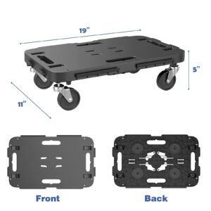 Goplus Moving Dolly, Heavy Duty Furniture Rolling Mover with 4 Wheels for Piano Heavy Items Appliance, Interlocking System, 660 lbs Weight Capacity, 19” x 11” (L x W) (1)