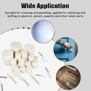 Lasnten 64 Pcs Wool Felt Polishing Tips Wheel Polishing Bits Buffing Mounted Mandrel Grinding Bits Point Mandrel Jewelry Polishing Kit Tool Accessories for Rotary Tool Attachment