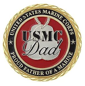 united states marine corps usmc dad proud father of a marine challenge coin