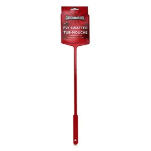 Catchmaster Fly Swatter 6-Pack, Bulk Fly Swatters for Home, Office, Shed & Garage, Gnat Killer Indoor, Bug Catcher Indoor, Fruit Fly, Wasp, & Flying Insect Killer, Pest Control for House, Red, X-Long