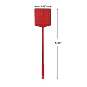 Catchmaster Fly Swatter 6-Pack, Bulk Fly Swatters for Home, Office, Shed & Garage, Gnat Killer Indoor, Bug Catcher Indoor, Fruit Fly, Wasp, & Flying Insect Killer, Pest Control for House, Red, X-Long