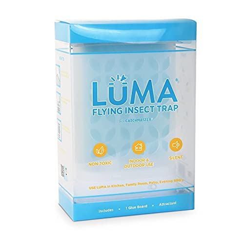 Catchmaster Luma Flying Insect Trap 1-Pack, Fruit Fly Traps for Indoors & Outdoors, Protect House Plants from Gnats, Mosquito Trap & Bug Catcher, Pet Safe, Pest Control for Home, Kitchen, Camping, RV