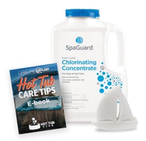 spaguard chlorinating concentrate 5lb spa chlorine with scumboat scum absorber & digital hot tub care ebook