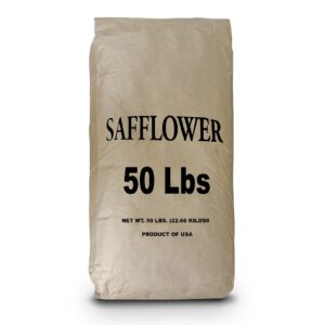 easygo product safflower bird seed wild bird food – great for cardinals, chickadees, titmice, doves, woodpeckers and grosbeaks – 50 pounds, white (model: safflower-50)