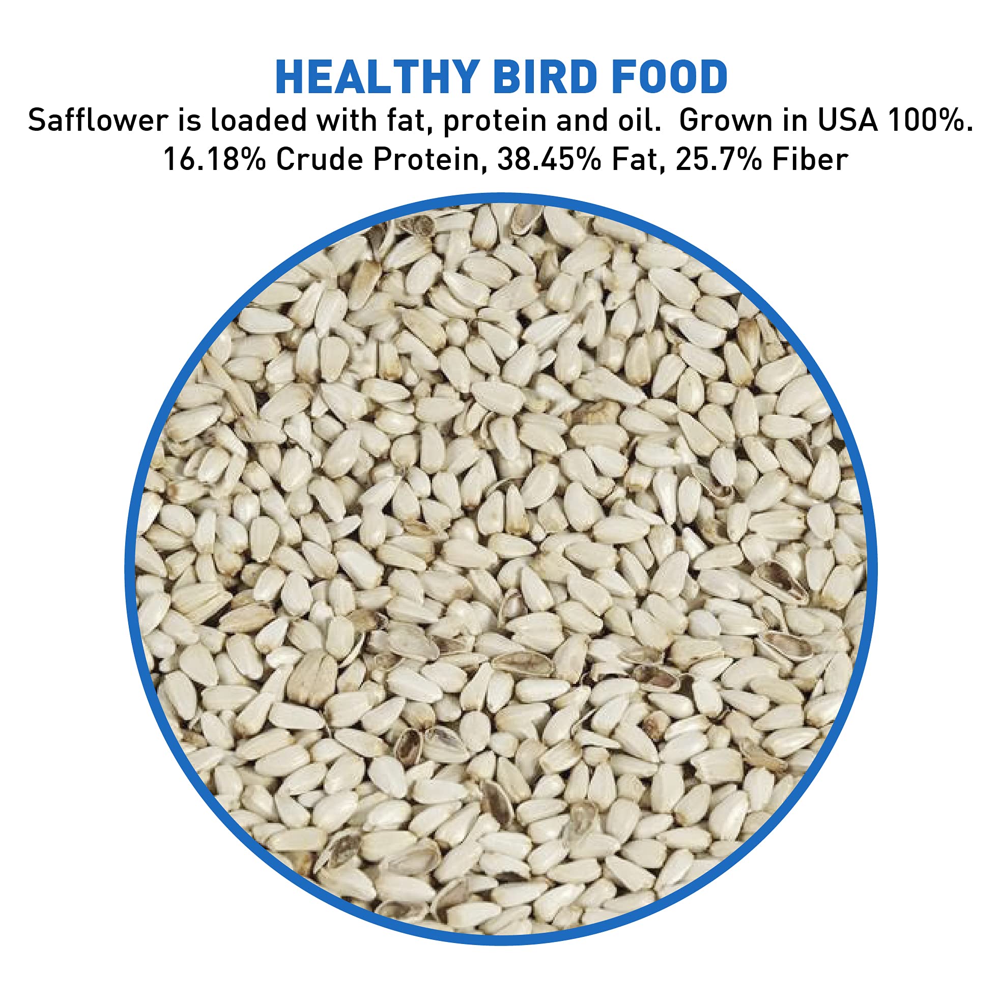EasyGo Product Safflower Bird Seed Wild Bird Food – Great for Cardinals, Chickadees, Titmice, Doves, Woodpeckers and Grosbeaks – 50 Pounds, White (Model: Safflower-50)