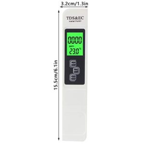 Hyuduo Water Quality Tester, 0-9999PPM Measurement Range, TDS/EC/Temp Fish Drinking Water Monitor Pen,PH Water Quality/Temperature Hygrometer