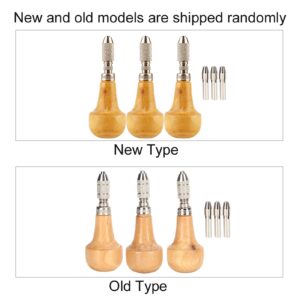 3 Set Hand Chucks Jewelry Making Pin Vise Wooden Handles Pear Shape Graver Handle Pin Vise Hand Drill Wooden Handle for Stone Setting Graver Replacement