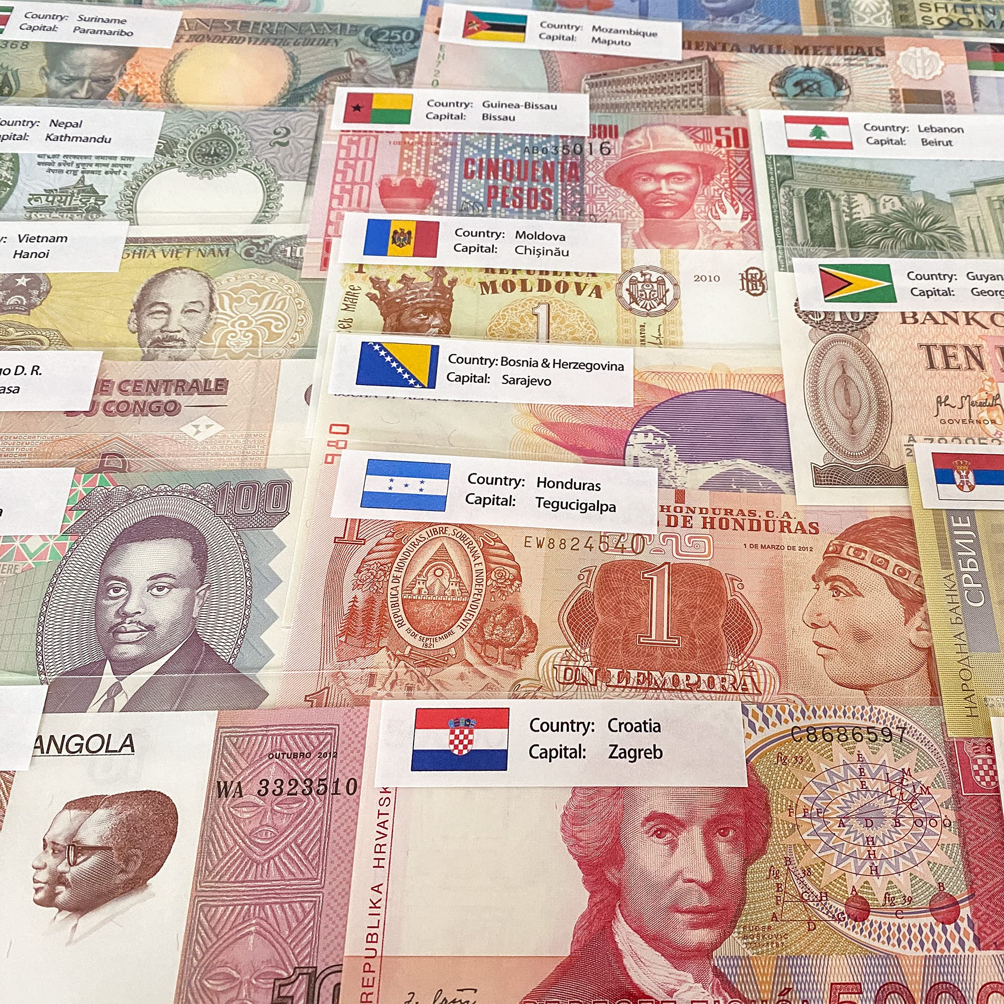 BNCollectibles 50 World Banknotes from 50 Countries – Nice Variety, Expand Your Currency Collection – Authentic, Uncirculated, Suitable for Collectors