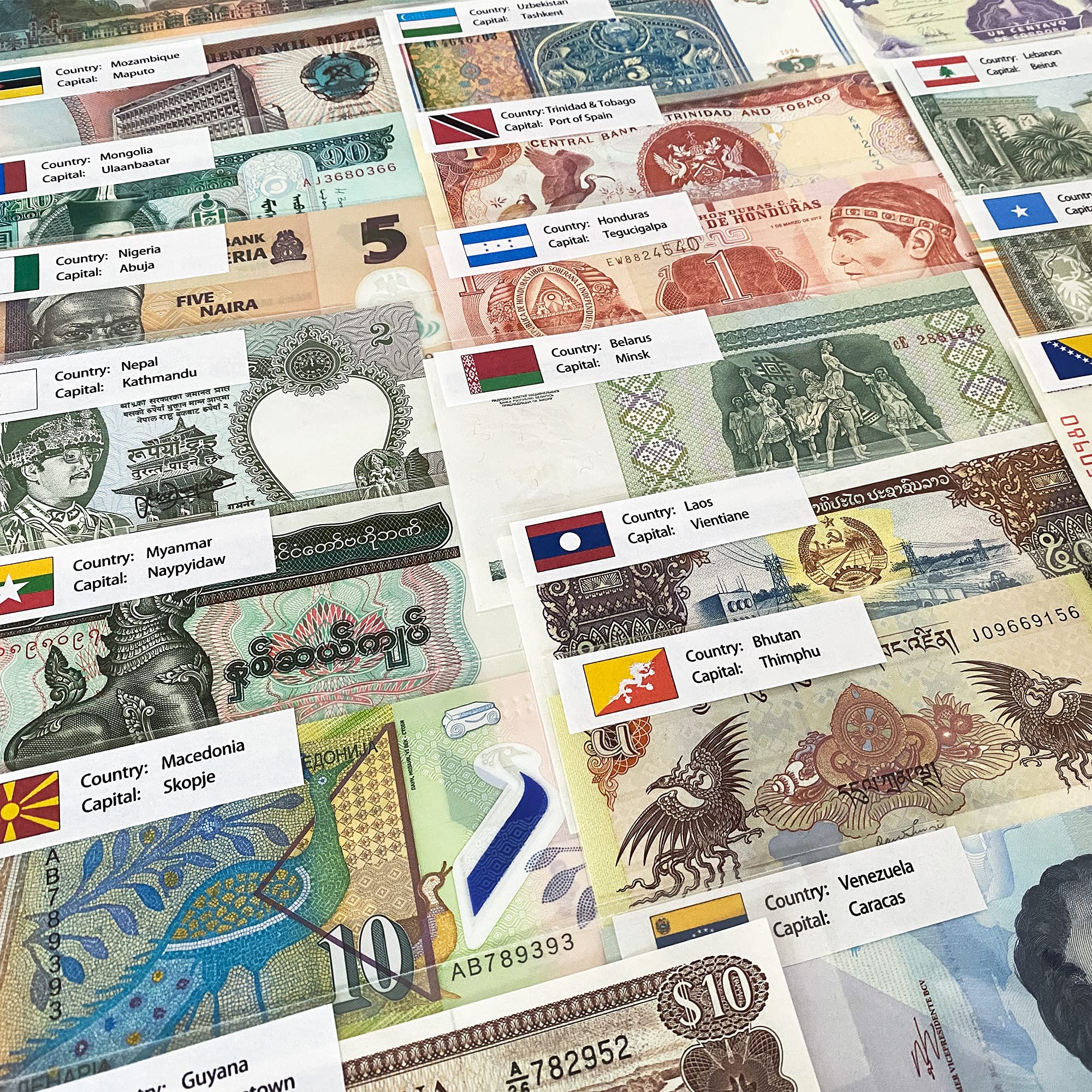 BNCollectibles 50 World Banknotes from 50 Countries – Nice Variety, Expand Your Currency Collection – Authentic, Uncirculated, Suitable for Collectors