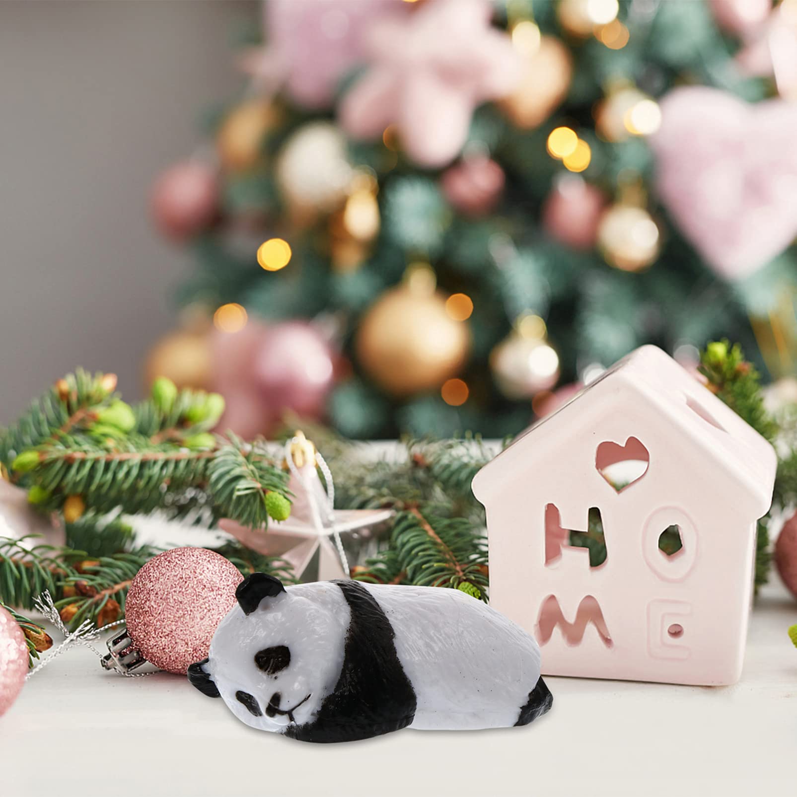 8pcs Panda Doll Decoration Animals Resin Statue Desk Topper Mini Model Tabletop Statue Desktop Decor Decoraciones Para Salas De Casa Micro Landscape Decor Pvc Succulents Container