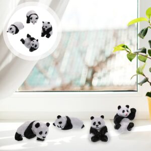 8pcs Panda Doll Decoration Animals Resin Statue Desk Topper Mini Model Tabletop Statue Desktop Decor Decoraciones Para Salas De Casa Micro Landscape Decor Pvc Succulents Container