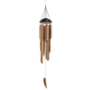 FunCee Handmade Bamboo Wind Chimes for Outside, 33 inch Large Coconut Top, Clearance & Deep Tune Wooden Windchimes, Home Decor for Outdoors & Indoors, Patio Lawn Garden