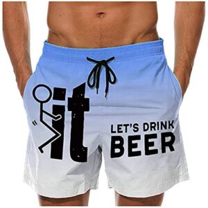 cofeemo bravetoshop mens swim trunks quick dry beach shorts printed swimwear bathing suits summer party gift (a-blue,s)