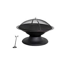 style selections 29.5-in w blackhigh temperature powder coated steel wood-burning fire pit (srfp153)