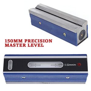 TINVHY 6 Inch Master Precision Level in Fitted Box for Machinist Tool, Cast iron body with Wooden Case